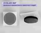 Бактерицидный облучатель UV-BLAZE 360 с жалюзи - для стандартных плоских потолков - изображение 7