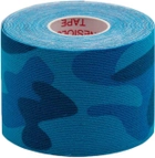 Кинезио тейп IVN Kinesio tape в рулоне 5 см х 5 м эластичный пластырь камуфлированный Синий (IV-6653KAM-1) - изображение 2