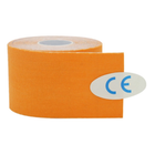 Кінезіо тейп Kinesiology tape 5 см х 5 м оранжевий - зображення 2