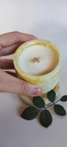 Свеча ароматическая в гипсовом кашпо 8,5 см кокосовый воск - изображение 2