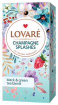 Бленд черного и зеленого чая с кусочками ягод и лепестками цветов Lovare Брызги шампанского пакетированный 24х2 г (4820198871147) - изображение 2