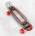 Скейт Пенни борд Best Board прозрачная дека со светом, колёса PU со светом, зарядка USB. Grey (04523)