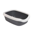 Туалет для кішок з бортиком Природа Comfort М 41х30х13,5 см Сіро-білий (PR241699)