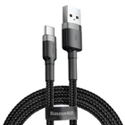 Кабель Baseus Cafule USB-A to USB-C 3m Black/Grey (CATKLF-UG1)