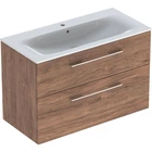 Тумба с умывальником Geberit Selnova Square 100 см 501.246.00.1 темный орех