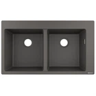 Мойка для кухни HANSGROHE гранитная S51 880x510мм прямоугольная врезная без сифона на две чаши серая 43316290