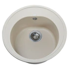 Мойка для кухни GLOBUS LUX гранитная MARTIN 510x510мм круглая врезная без сифона бежевая 000021073