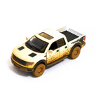 Моделька машини Ford F-150 SVT Raptor-Supercrew Muddy масштаб 1:46 у білому кольорі