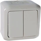 Вимикач двоклавішний Legrand Forix IP44 10 АХ Сірий (782382)