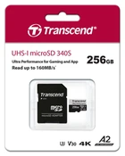 Карта пам'яті microSD 256Gb Transcend 340S Class 10 UHS-I U3 V30 A2 + SD адаптер (TS256GUSD340S)