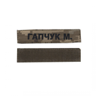 Шеврон патч на липучці іменний з ініціалами українською, чорний колір на піксельному фоні, 2,8 см * 12,5 см, Світлана-К