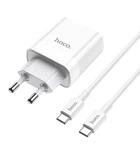 Адаптер мережний HOCO Type-C to Type-C cable Rapido charger set C80A | 1USB/1Type-C, QC/PD, 20W, 3A