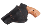 Кобура Револьвер 3 поясная + скрытого внутрибрючного ношения формованная с клипсой, кожа, чёрная - изображение 3