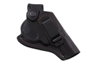Кобура Револьвер 3 поясная + скрытого внутрибрючного ношения формованная с клипсой, кожа, чёрная - изображение 5