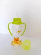 Бутылочка для кормления с силиконовой соской и ручками Baby Team 250 мл 1411 цвет салатовый