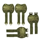 Тактичний штурмовий комплект захисту AOKALI F001 Green наколінники + налокотники штурмові (F_8294-29814) - зображення 1