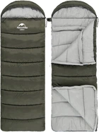 Спальник с капюшоном Naturehike U350 NH20MSD07 правый, 1 °C, модель-конверт для туризма Зеленый (6927595767238-R)