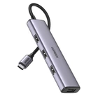 USB-хаб UGREEN CM473 USB-C to 4xUSB 3.0 5Gbps Space Gray (20841)