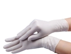 Перчатки латексные смотровые нестерильные припудренные Medicare (белые) 100шт M - изображение 1