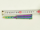 Подростковый детский безопасный тренировочный Mini- балисонг нож-бабочка для трюков и флиппинга, градиент, 975 - изображение 3