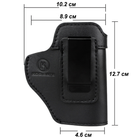 Внутрибрючная кожаная поясная кобура Kosibate для Glock 19 17 22 черная (H87) - изображение 3
