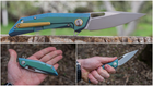 Нож складной карманный Bestech Knife SHRAPNEL Green and Gold BT1802B (90/213 мм) - изображение 4