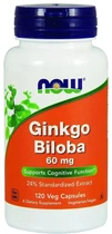 Натуральна добавка Now Foods Ginkgo Biloba 60 мг Веганські капсули