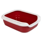 Туалет для кошек с бортиком Природа Comfort L 39x49x15 см, бордовый