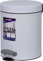 Відро для сміття Eurogold SIRIUS металеве з педаллю 5 л Біле (801205)
