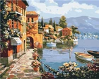 Картина за номерами "Затишне приморське містечко" 40x50 см Brushme (2000002773535)