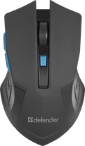 Игровая беспроводная мышка Defender Accura MM-275 6 кН 1600 dpi USB Black-Blue (52275)