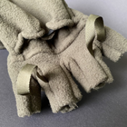 Зимові флісові рукавички-рукавиці тактичні з відкидним верхом без пальців Zepma оливкові АН-1726 розмір L - зображення 8