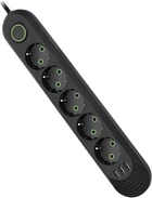 Мережевий фільтр Voltronic 5 розеток EU + 3 USB, 1.5 м, переріз 3х0.75 мм, 2500 В Чорний (F05U-Black)