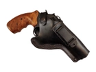 Кобура Револьвер 4 оперативная поясная скрытого внутрибрючного ношения не формованная с клипсой кожа чёрная MS - изображение 4