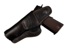 Кобура для Colt 1911 поясна не формована шкіра чорна MS - зображення 2