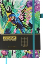 Блокнот деловой Buromax Exotic A5 в клетку 96 листов обложка из искусственной кожи Бирюзовый (BM.295124-06)