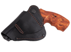 Кобура Револьвер 25 поясная скрытого внутрибрючного ношения формованная с клипсой кожа черная MS - изображение 2