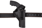 Кобура поясная скрытого внутрибрючного ношения для Револьвера 4 с клипсой формованная кожаная чёрная MS - изображение 3