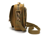 Тактическая поясная наплечная сумка - подсумок с ремнём Tactic с системой M.O.L.L.E Койот (1030- coyote) - изображение 5