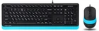 Клавиатура и мышь A4Tech F1010 проводные Black/Blue