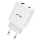 Сетевое зарядное устройство HOCO N5 |1USB/1Type-C, PD20W/QC3.0, 3A| White адаптер с быстрой зарядкой (N5W)