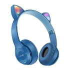 Наушники Bluetooth Синий с ушками и подсветкой Cat Miu Star P47 (YU8SH5482)