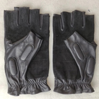 Чоловічі шкіряні тактичні рукавички для військових (спецназ) без пальців без підкладки GlovesUA мод.312 р.10,5 чорні - зображення 4