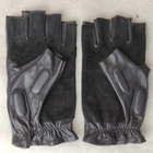 Мужские тактические кожаные перчатки для военных (спецназ) без пальцев без подкладки GlovesUA мод.312 р.9,5 черные - изображение 4