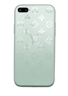 Чехол стеклянный Glass Case Louis Vuitton Луи Витон для iPhone 7 Plus (01) Turquoise мятный