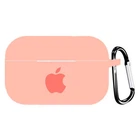 Чехол для AirPods Pro Logo Silicone case с карабином (46) Grapefruit грейпфрут