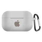 Чехол для AirPods Pro Logo Silicone case с карабином (19) Antique white бежевый