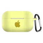 Чехол для AirPods Pro Logo Silicone case с карабином (32) Mellow yellow желтый