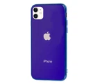 Чохол скляний Glass case для IPhone 11 (13) Shiny Blue яскраво синій