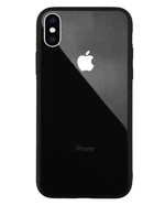 Чехол стеклянный Glass case для IPhone Xs max (04) Black черный